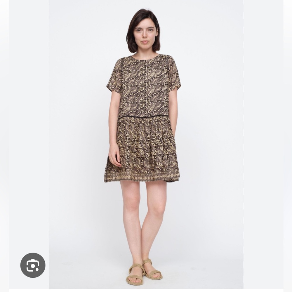 Sea New York Luella Day Dress in Brown Cotton Sz 2